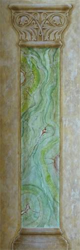 colonne onyx vert et pierre