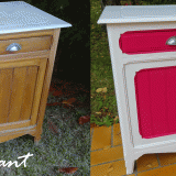 Commode ancienne dessus marbre peinte en bi-couleur pour chambre  - Avant et Après