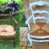 Fauteuil de campagne relooké shabby gris